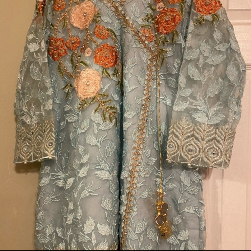 Pakistani/indian embroidered organza 3 pcs set - Picture 3 of 4